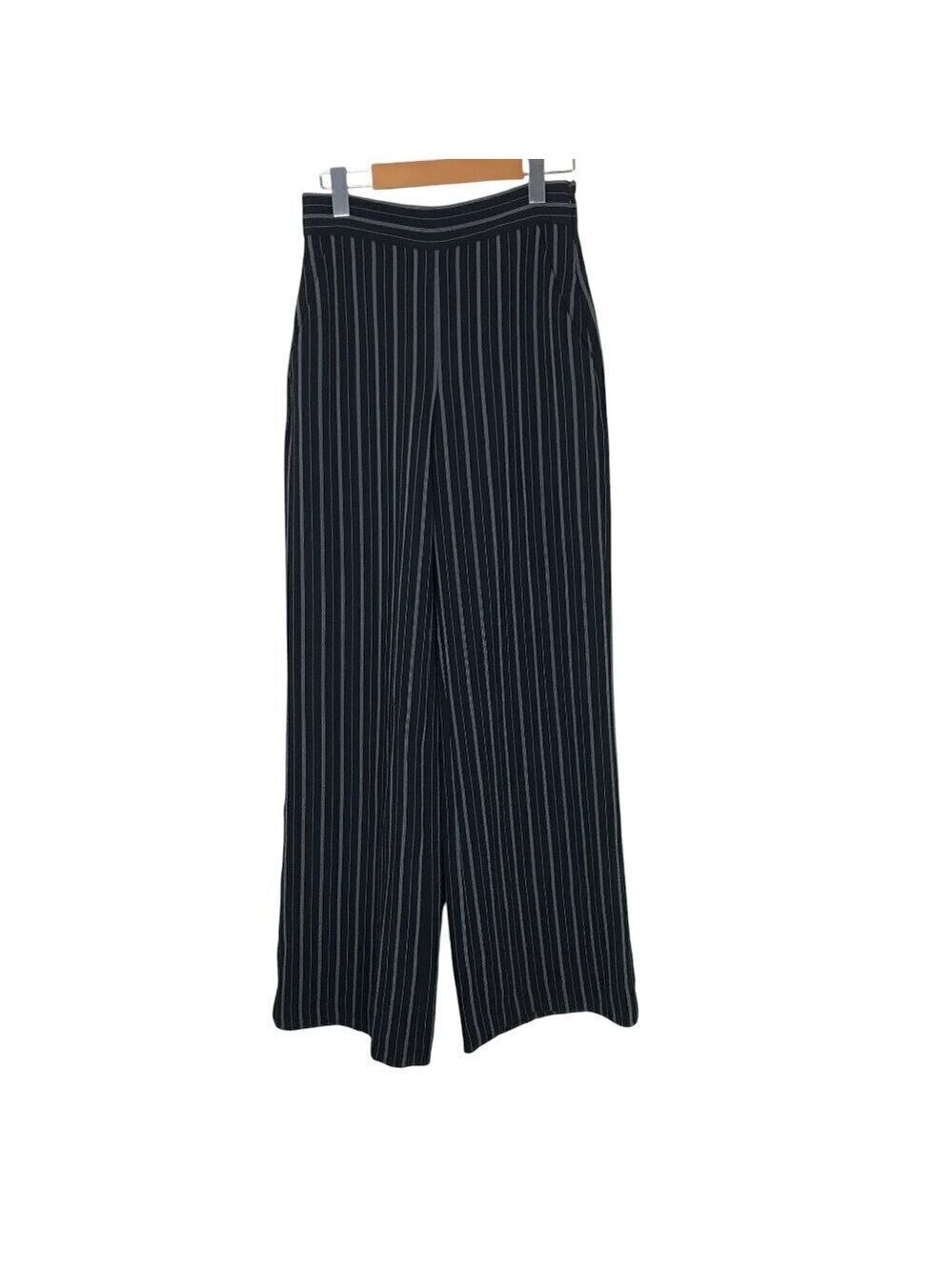 Aritzia Wilfred Black And White Pin Striped High Waisted Wide Leg Pants Size 4